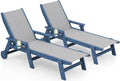 SERWALL Textilene Patio Chaise Lounge Chair Set of 2, 5 Positions Outdoor by SERWALL