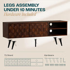 Bme Georgina 65 Inch Solid Wood TV Stand, Under 10 Minutes Assembly - Image 3
