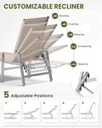 Patio Chaise Lounge Chair Outdoor Set of 2 - Image 4