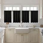 MIULEE 4-Panel 36 Inch Blackout Kitchen Tier Curtains Over Sink Black | Privacy - Image 7