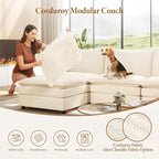 Vesgantti 101" V-Shaped Corner Couch Sectional, 7 Seat Customizable Modular - Image 6