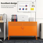 Orange Metal Storage Cabinet - Image 6