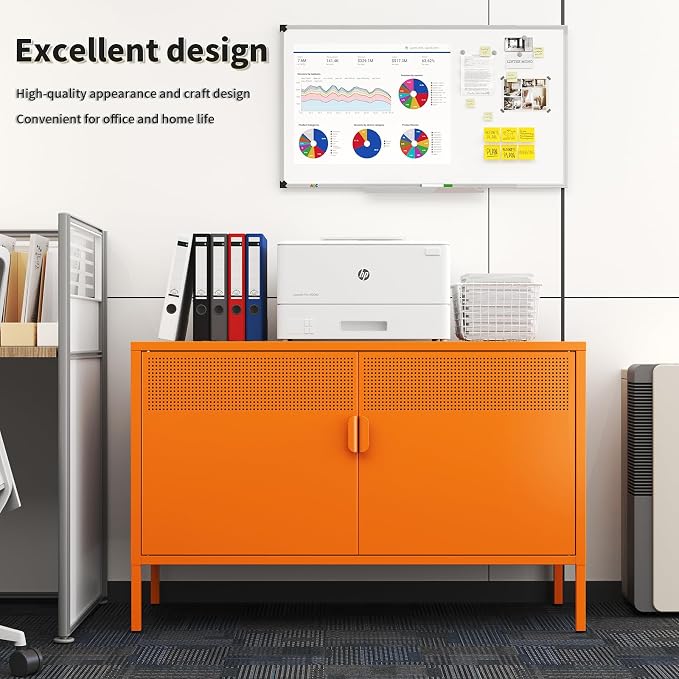 Orange Metal Storage Cabinet - Image 6