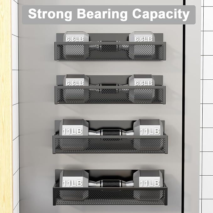 Aufworld Magnetic Spice Rack for Refrigerator, 4 Pack Magnetic Shelf, Fridge - Image 3