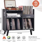 Record Player Stand, Large Record Player Table Cabinet - Image 3