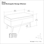 SIMPLIHOME Owen Small Rectangular Storage Ottoman - Image 14