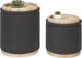 PINPLUS Round Ottoman with Storage Set of 2, Storage Ottoman with Tray by PINPLUS