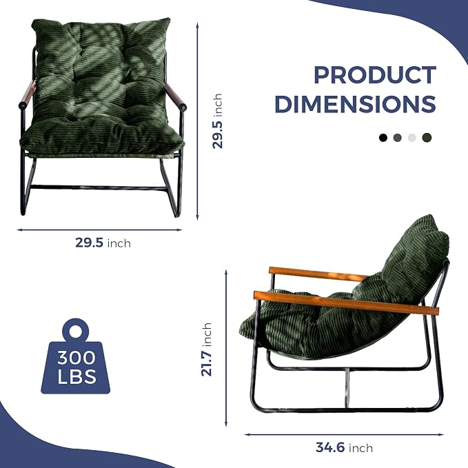 MAXYOYO Modern Accent Chair, Comfy Living Room Chair - Image 2