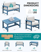 SERWALL 4 Pieces HDPE Outdoor Sofa Set - Image 5