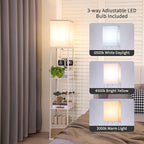 Gupuzm Floor Lamp with Shelves, Modern Square Standing Lamp with 3 Color - Image 2