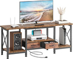 DUMOS 55” TV Stand with Power Outlets, Entertainment Center by DumosLifestyle