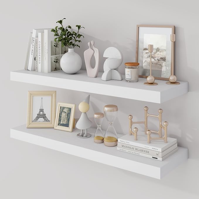 Acovy 30 Inch Floating Shelves, 9.3" Deep Floating Shelf Wall Mounted, Rustic by Acovy