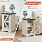 Joaxswe Narrow Night Stand for Small Spaces, Farmhouse Side End Table - Image 4