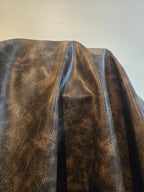 Brown Vintage Distressed Soft Faux Leather Fabric PU Peta Approved Vegan - Image 9