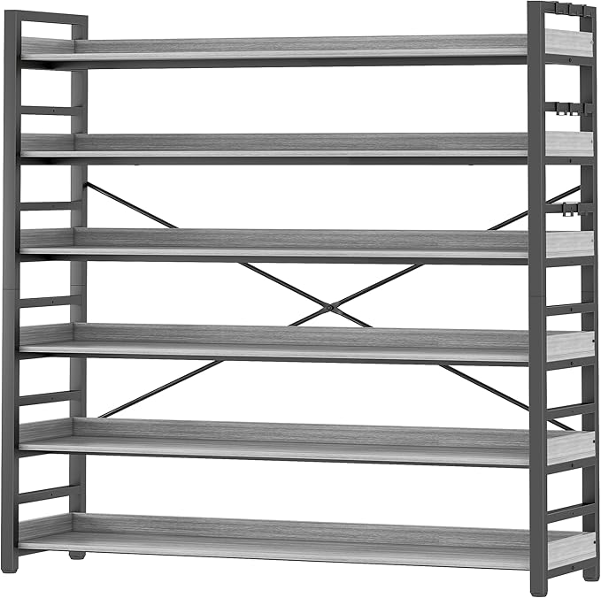 HCHQHS Bookshelf, Adjustable Industrial Bookcase, Vertical Tall Book Shelf by HCHQHS