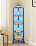 TUTOTAK Corner Shelf with LED Light, 5-Tier Corner Bookshelf by ChoosetutotakFurnitureBuildYourCozyHome