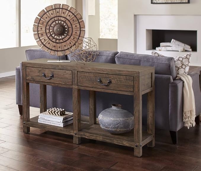 Modus Furniture Craster Reclaimed Wood Console Table, Smokey Taupe - Image 2