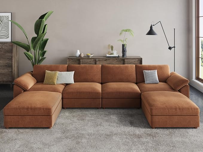 EASE MOOSE Modular Sectional Couch, Oversized Deep Seat U Shape Sectional Couch - Image 3