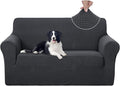 U-NICE HOME Loveseat Cover Stretch Couch Cover Sofa Slipcover, Dark Grey | 2 by U-NICEHOME