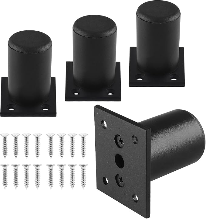 Set of 4 Furniture Legs 2.36 Inch, Adjustable Aluminum Alloy Cabinet Legs by Kyuionty