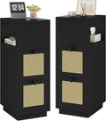 YMYNY Rattan Nightstands Set of 2, Boho Bedside Table by High-qualityhomefurnishing