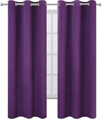 Purple Thermal Blackout Curtains/38 x 84 Inch/Set of 2 Panels Room Darkening - Image 2