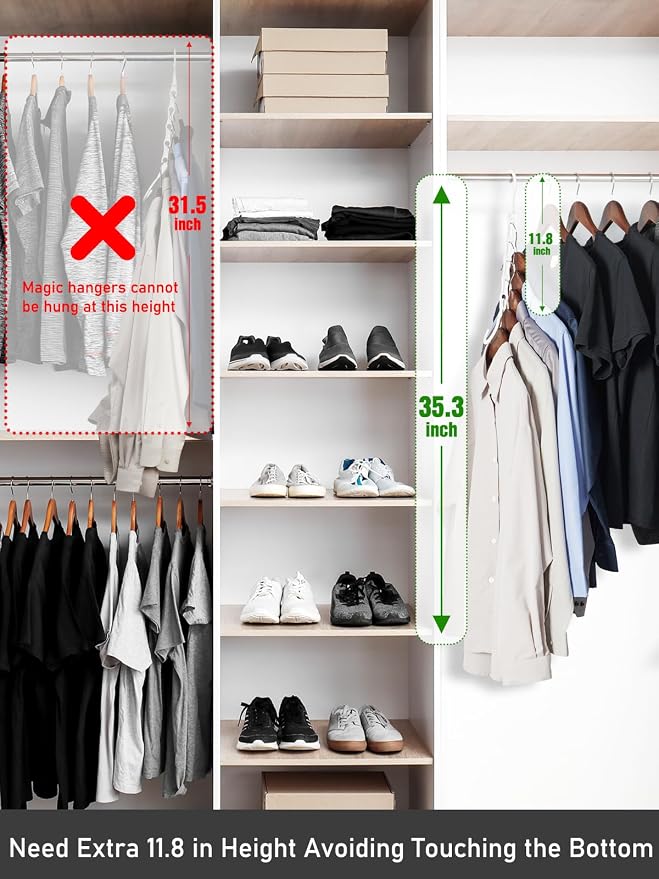 HOUSE DAY White Magic Plastic Hangers Space Saving Organizers and Storage - Image 7