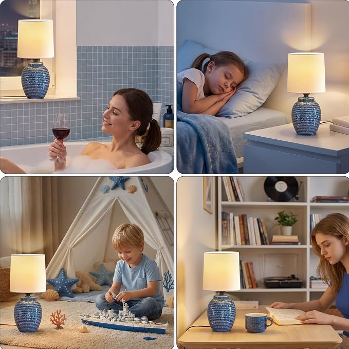 EJIAXIN Small Bedside Lamps -13.75" Farmhouse Table Lamps - Image 4