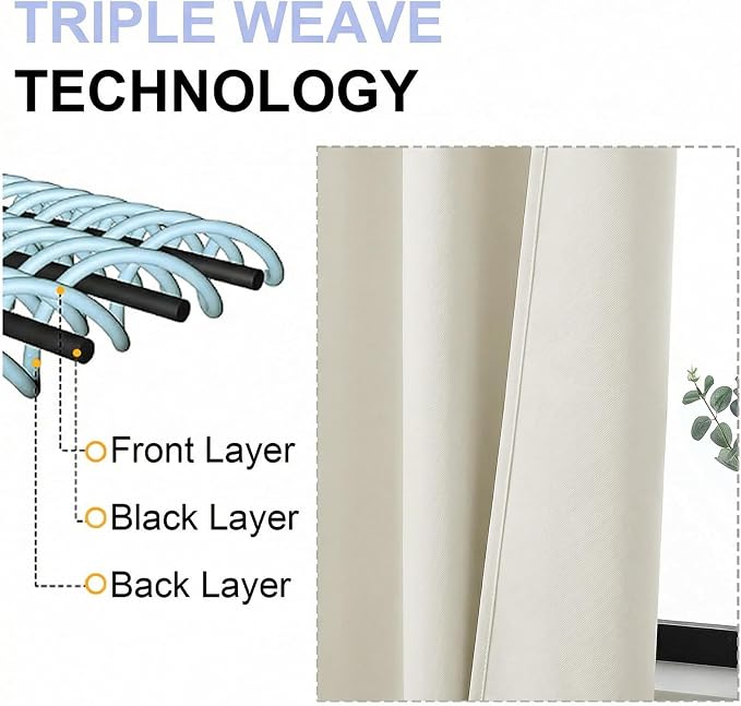 Simplebrand Ava Light Beige Short Light Filtering Curtains - Image 5