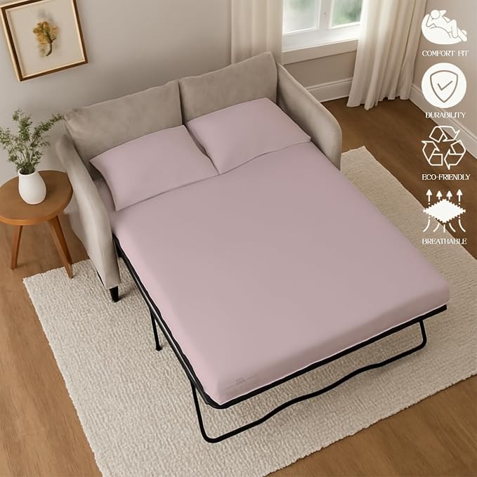 Sleeper Sofa Bed Sheet, 100% Cotton 400 Thread Count, 4 Piece Set, Deep Pocket - Image 6