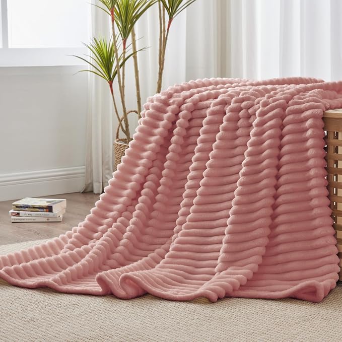 BEDELITE Ribbed Fleece Throw Blanket - Image 2