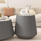 19.68" Round Marble End Table, Modern Cup Shaped Side Table - Image 8