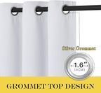 NICETOWN Room Divider Curtain, Sliding Door Curtain, Wide Width Thermal Drapes - Image 2