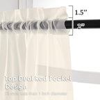 Cream Sheer Curtains 84 Inches Long 2 Panels - Image 3