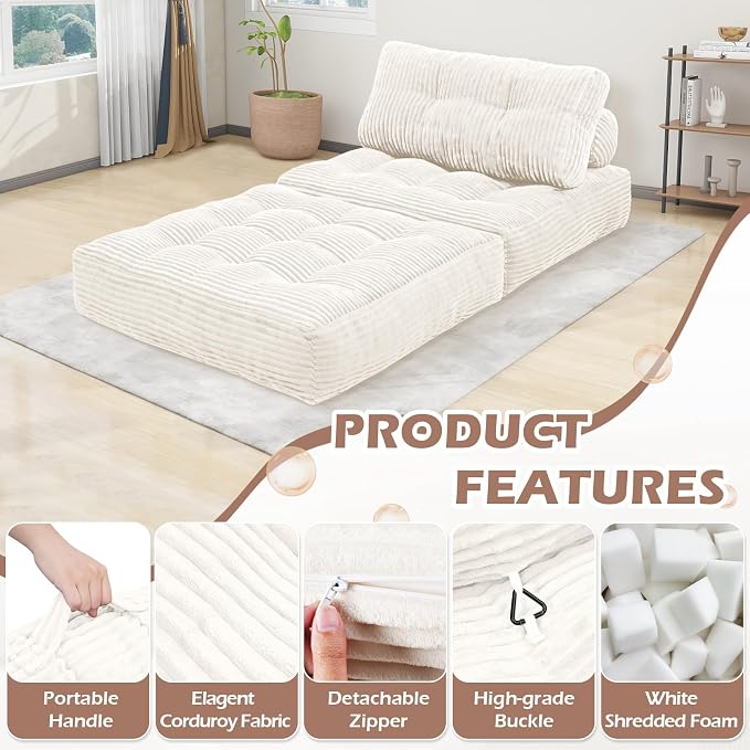 Folding Sofa Bed, Convertible Sleeper Chair - Image 6