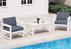 SERWALL 3 Pieces HDPE Outdoor Sofa Bistro Set by SERWALL