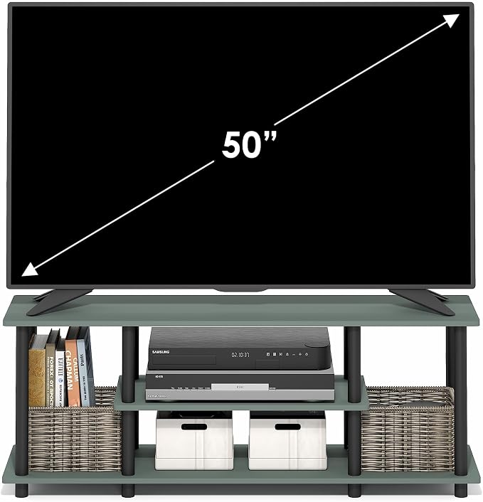 Furinno Turn-N-Tube TV Stand, 3-Tier Open Frame Rectangular Entertainment Center - Image 4