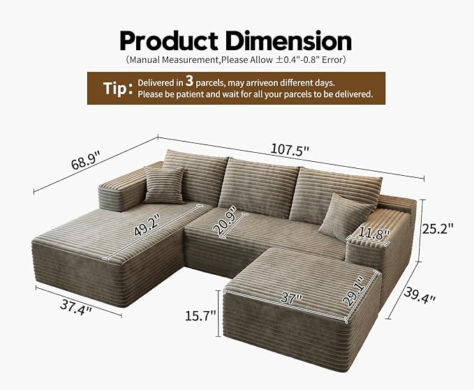107.5" Cloud Modular Sectional Couch - Image 2