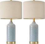 24.25" Modern Ceramic Blue Table Lamps Set of 2 - Image 9