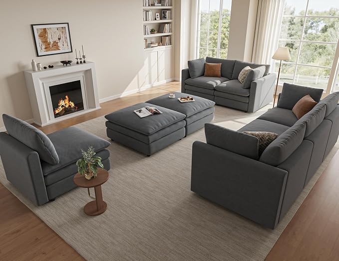 97" Cloud Couches for Living Room, 29.1" Deep Seat Modular Sectional Sofa - Image 7