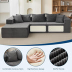 Hetoy Oversized L Shape Modular Sofa, Soft Modular Sectional Couch - Image 3