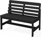 SERWALL Outdoor Bench, All Weather HDPE Outdoor Benches, 2-Person Armless Porch by SERWALL