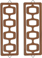 CroBlissful 2 Pcs Mid Century Modern Wall Art Wood Mid Century Elegance Decor by CroBlissful