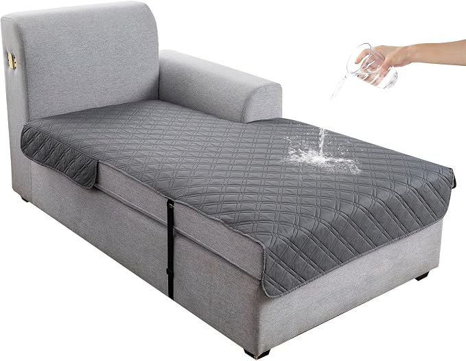 Genina L Shape Couch Cover, Sectional Couch Chaise Covers, Waterproof Washable by Genina