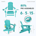 SERWALL Adirondack Chair with Cup Holders - Image 2