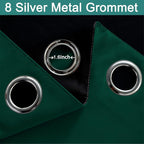 Yakamok Dark Green 100% Blackout Curtains 90 Inches Long 52" Wide 2 Panels | - Image 6