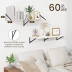 Fun Memories Floating Shelves for Wall, 12 Inch Deep Floating Shelves Set of 2 - Image 3