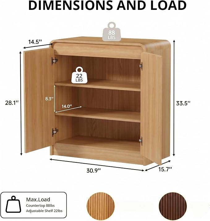 FURSUN Modern Fluted Sideboard - Image 2