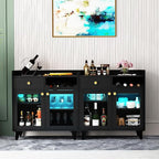 COCO DESIGN Small Bar Cabinet, Farmhouse Buffet Coffee Sideboard - Image 3