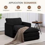 ROWHY Single Armchair with Ottoman, Modern Corduroy Cloud Couch with - Image 6